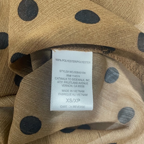 Pleione Brown and Black Polka Dot Blouse - Picture 9 of 10
